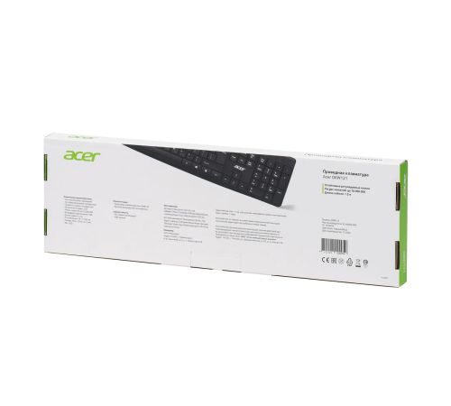 Клавиатура проводная Acer OKW121, USB, черный