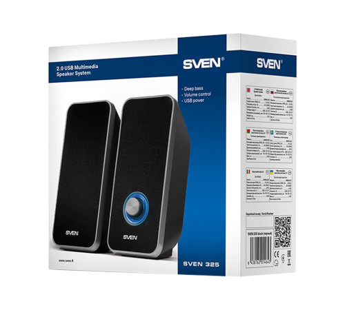 Акустическая система 2.0 SVEN 325, USB, 2x3 Вт(RMS), чёрный