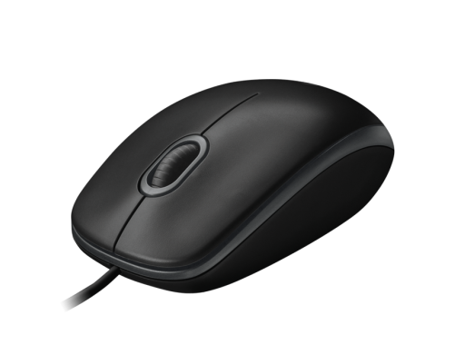Мышь проводная Logitech B100, USB, черный