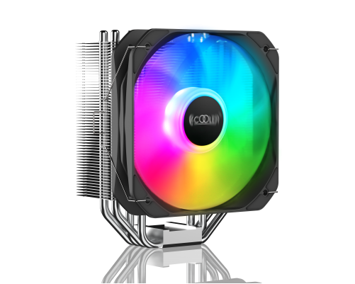 Вентилятор для процессора PCCooler PALADIN 400 ARGB (200W, 4-pin PWM, 157mm, Al/Cu, 4x6mm, ARGB, 1x130mm, 76.85CFM, 29dBA, 1600RPM, S: 1851/1700/1200/115X, AM5/AM4, silver, black)