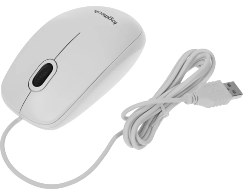 Мышь Logitech B100 Optical Mouse, USB, 1000dpi, White, [910-003360]