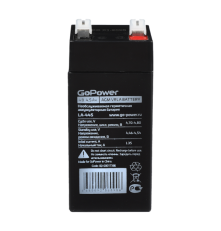 Аккумулятор свинцово-кислотный GoPower LA-445, 4В/4.5Ач