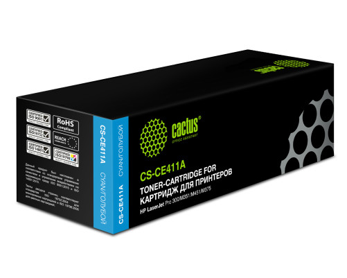 Картридж лазерный Cactus CS-CE411A CE411A для HP LJ Pro 300/M351/M451/M375, голубой (2600 стр.) Картридж лазерный Cactus CS-CE411A CE411A для HP LJ Pro 300/M351/M451/M375, голубой (2600 стр.)