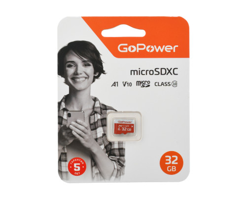Карта памяти microSD GoPower 32GB Class10 UHS-I U3 V10 без адаптера Карта памяти microSD GoPower 32GB Class10 UHS-I U3 V10 без адаптера