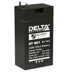 Аккумулятор свинцово-кислотный DELTA DT 401, 4В/1Ач
