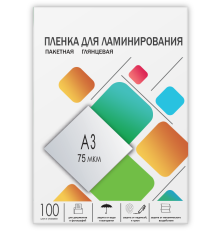 Пленка для ламинирования A3, 303х426 (75 мкм) глянцевая 100шт, ГЕЛЕОС [LPA3-75]