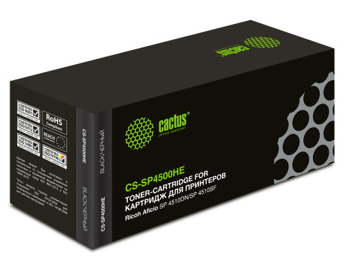 Картридж лазерный Cactus CS-SP4500HE 407318 для Ricoh Aficio SP 4510DN/SP 4510SF (12000 стр.) Картридж лазерный Cactus CS-SP4500HE 407318 для Ricoh Aficio SP 4510DN/SP 4510SF (12000 стр.)