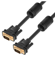 Кабель 7 м SVGA(M)-SVGA(M), чёрный, позолоченные контакты, ферритовые кольца, 28/28 AWG, двойной экран