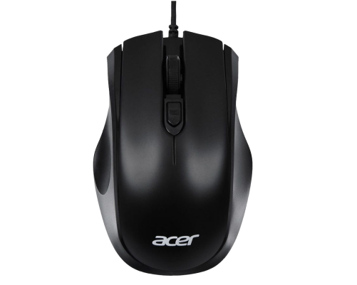 Мышь проводная Acer OMW020, 3 кнопки, 1600 dpi, USB, черный