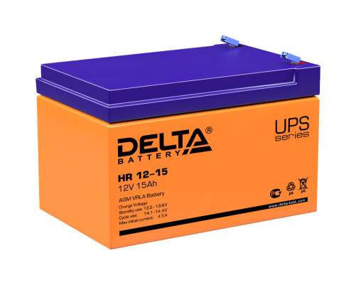 Аккумулятор свинцово-кислотный DELTA HR 12-15, 12В/15Ач Аккумулятор свинцово-кислотный DELTA HR 12-15, 12В/15Ач