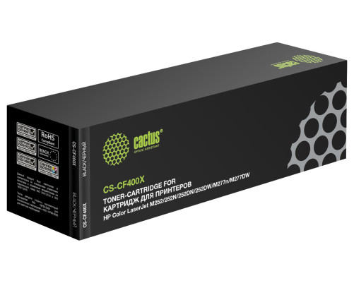 Картридж лазерный Cactus CS-CF400X CF400X для HP CLJ M252/252N/252DN/252DW/M277n, черный (2800 стр.) Картридж лазерный Cactus CS-CF400X CF400X для HP CLJ M252/252N/252DN/252DW/M277n, черный (2800 стр.)