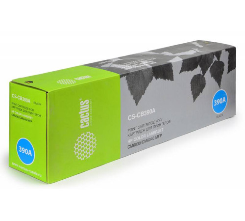 Картридж Cactus CS-CB390A CB390A для HP CLJ CM6030/CM6040, черный (19500 стр.)