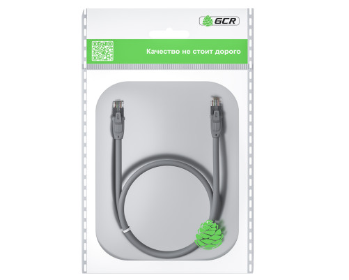 Патч-корд прямой UTP кат.6, 7.5 м, серый, 24 AWG, GCR-52596