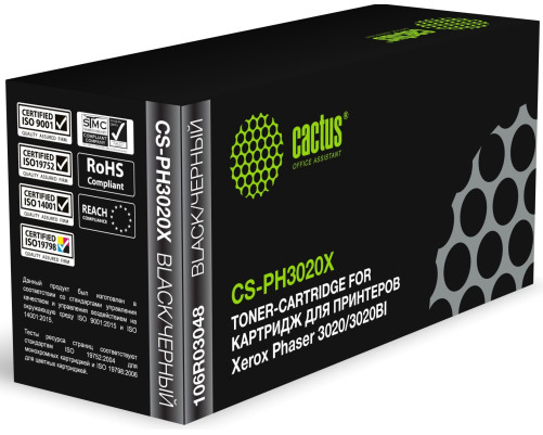 Картридж Cactus CS-PH3020X 106R03048 для Xerox Phaser 3020/3020BI (2*1500стр.) Картридж Cactus CS-PH3020X 106R03048 для Xerox Phaser 3020/3020BI (2*1500стр.)