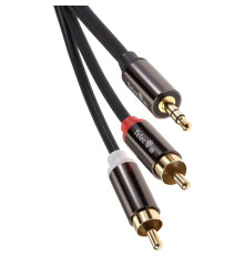 Кабель 3.5 Jack (M) - 2xRCA (M), 1.5 м, черный, Telecom PRO <tav7183m-1.5m>
