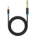 Кабель Vention Jack 6,5 mm M/ 3,5 M, 3 м, черный