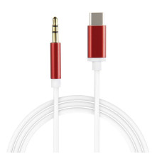 Кабель TypeC - AUX jack 3,5mm, ультрагибкий, белый, GCR-52327