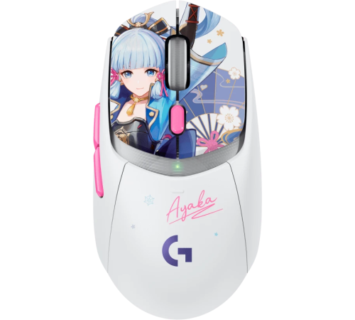 Мышь беспроводная игровая Logitech G309 LIGHTSPEED Ayaka Special Edition, белый/серый/розовый