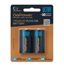 Элемент питания GoPower ULTRA LR14 C BL2 Alkaline 1.5V (2/12/192) (2 шт.)