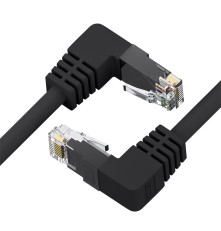 Патч-корд прямой 20.0m UTP кат.5e, черный, верхний/верхний угол, литой, ethernet high speed, RJ45, T568B