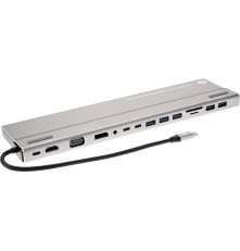 Адаптер TypeC-3*USB3.0+2*USB2.0+VGA+RJ45+SD+TF+AUD+HDMI+DP+2*USB3.1 Data+PD<cu4703>