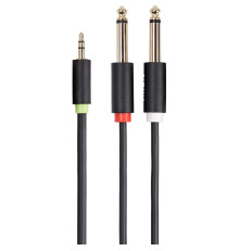 Кабель-адаптер 3.5ST(M)/2X6.35 ST(M), 3 м, черный, Telecom PRO <tav6168-3m>