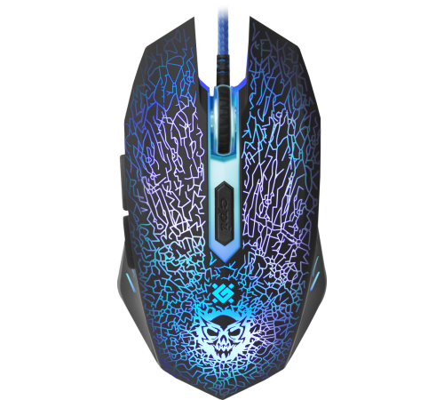 Мышь проводная игровая Defender Shock GM-110L, 6 кнопок, 800-3200 dpi, черный