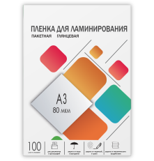Пленка для ламинирования A3, 303х426 (80 мкм) глянцевая 100шт, ГЕЛЕОС [LPA3-80]