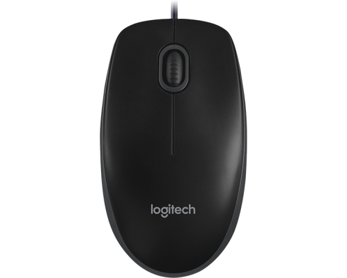 Мышь проводная Logitech B100, USB, черный