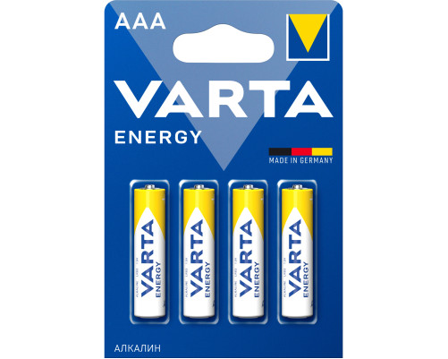 Элемент питания Varta ENERGY LR03 AAA BL4 Alkaline 1.5V (4103) (4 шт.) Элемент питания Varta ENERGY LR03 AAA BL4 Alkaline 1.5V (4103) (4 шт.)