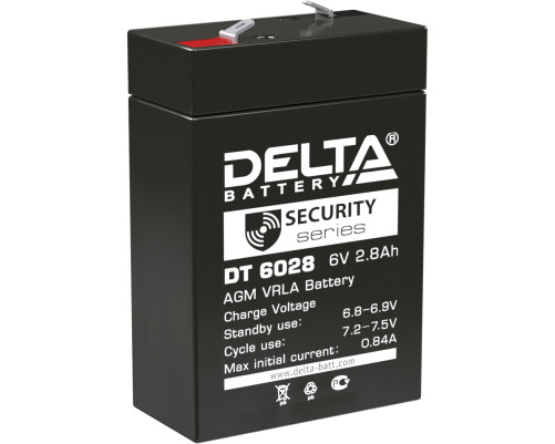 Аккумулятор свинцово-кислотный DELTA DT 6028, 6В/2.8Ач Аккумулятор свинцово-кислотный DELTA DT 6028, 6В/2.8Ач