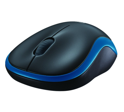 Мышь беспроводная Logitech M185, черный/синий