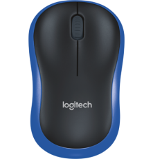 Мышь беспроводная Logitech M185, черный/синий