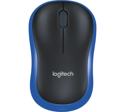 Мышь беспроводная Logitech M185, черный/синий