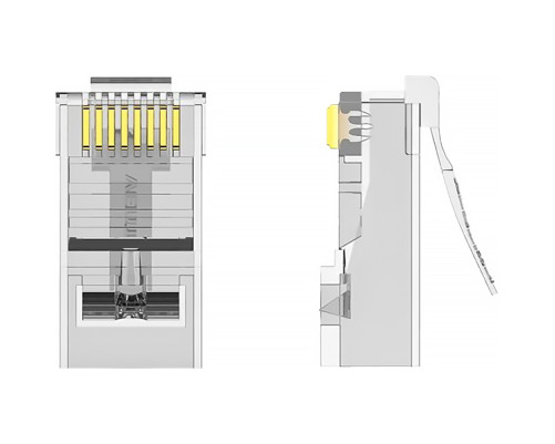 Коннектор Vention RJ45 (8p8c), cat. 6, под витую пару (10шт.) Коннектор Vention RJ45 (8p8c), cat. 6, под витую пару (10шт.)