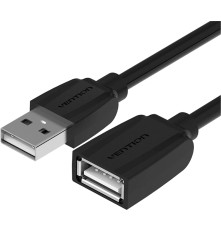 Кабель-удлинитель Vention USB 2.0 AM/AF - 0,5м Black Edition
