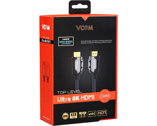 Кабель HDMI 19M/M,ver. 2.1, 2 м, черный, VCOM <cg864-2m> Кабель HDMI 19M/M,ver. 2.1, 2 м, черный, VCOM <cg864-2m>