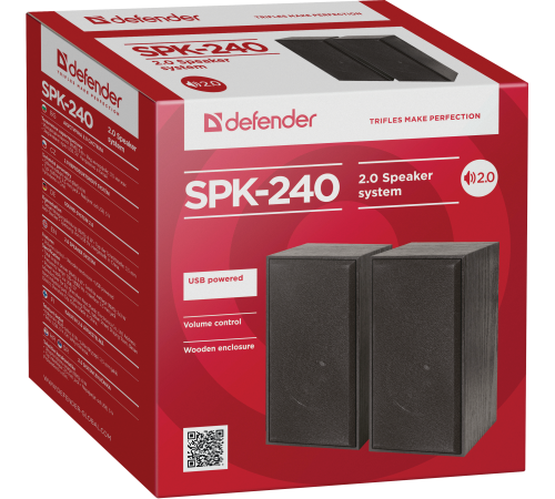 Акустическая система 2.0 Defender SPK 240, 6 Вт, питание от USB, черный