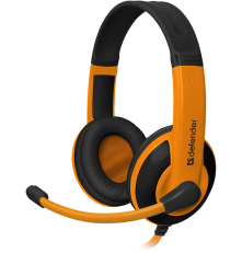 Гарнитура проводная игровая Defender Warhead G-120 черный + оранжевый, кабель 2 м