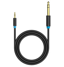 Кабель Vention Jack 6,5 mm M/ 3,5 M, 1 м, черный