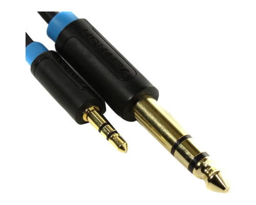 Кабель Vention Jack 6,5 mm M/ 3,5 M, 3 м, черный Кабель Vention Jack 6,5 mm M/ 3,5 M, 3 м, черный
