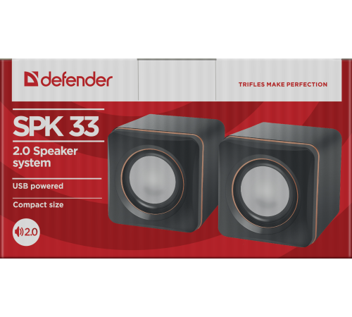 Акустическая система 2.0 Defender SPK 33, 5 Вт, питание от USB, черный