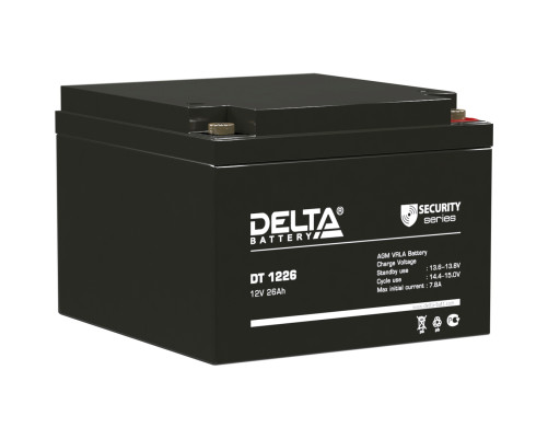 Аккумулятор свинцово-кислотный DELTA DT 1226, 12В/26Ач Аккумулятор свинцово-кислотный DELTA DT 1226, 12В/26Ач