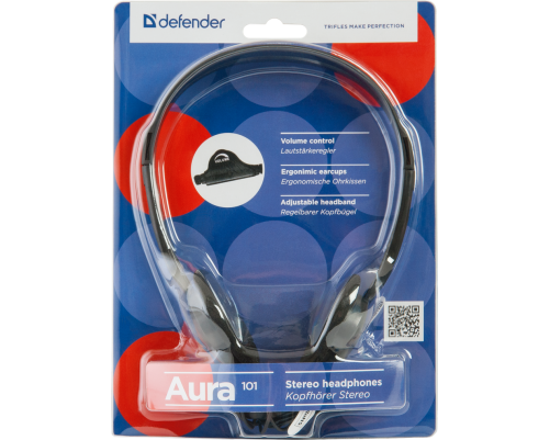 Наушники накладные Defender Aura 101, черный