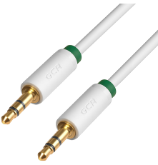 Кабель jack 3,5mm/jack 3,5mm, 1.5 м,  белый, 28 AWG, M/M, GCR-AVC1662-1.5m