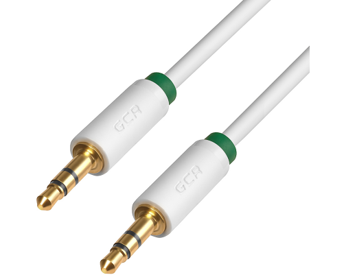 Кабель jack 3,5mm/jack 3,5mm, 1.5 м,  белый, 28 AWG, M/M, GCR-AVC1662-1.5m