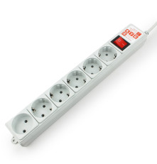 Сетевой фильтр Power Cube 1.9 м 6 розеток (серый) 10А/2,2кВт