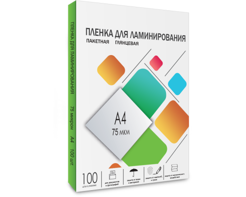 Пленка для ламинирования A4, 216х303 (75 мкм) глянцевая 100шт, ГЕЛЕОС [LPA4-75]