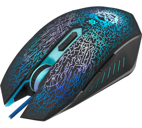 Мышь проводная игровая Defender Shock GM-110L, 6 кнопок, 800-3200 dpi, черный