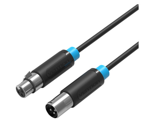 Кабель Vention XLR M/XLR F, 2 м, черный Кабель Vention XLR M/XLR F, 2 м, черный